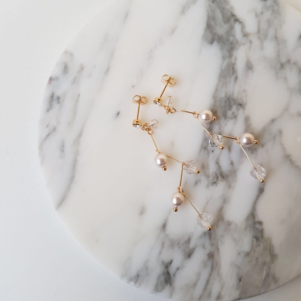 Heidi Crystal Dot Long Drop Earrings Women Loose R