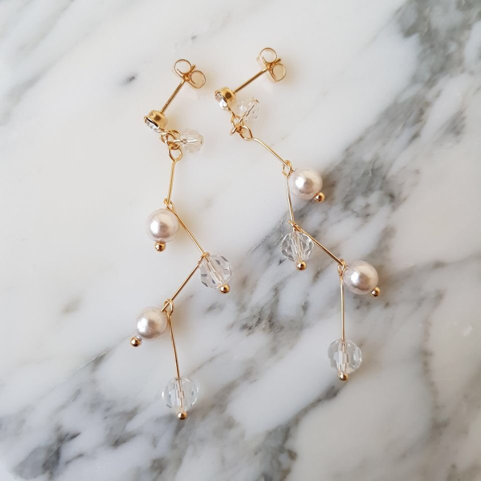 Heidi Crystal Dot Long Drop Earrings Women Loose R