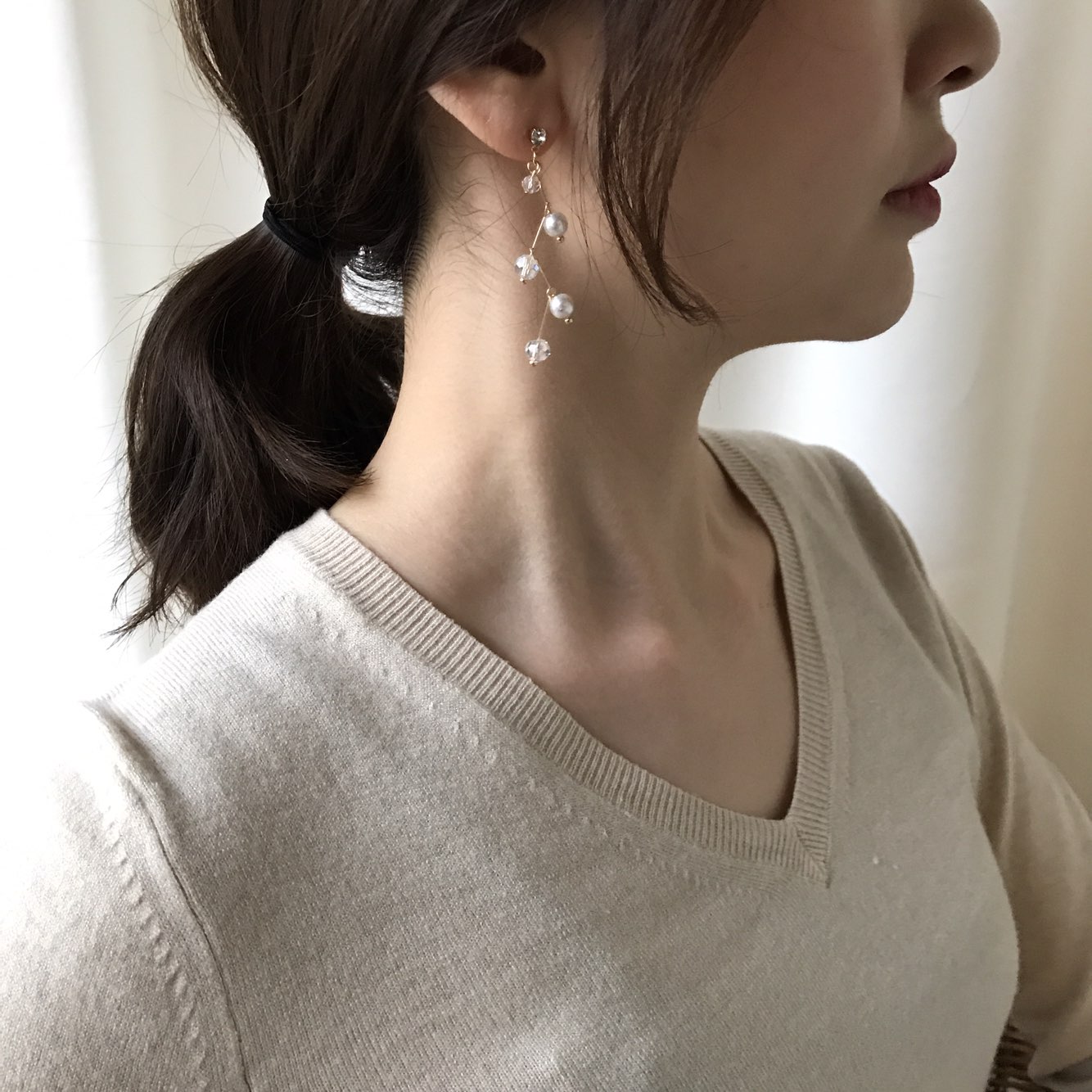 Heidi Crystal Dot Long Drop Earrings Women Loose R