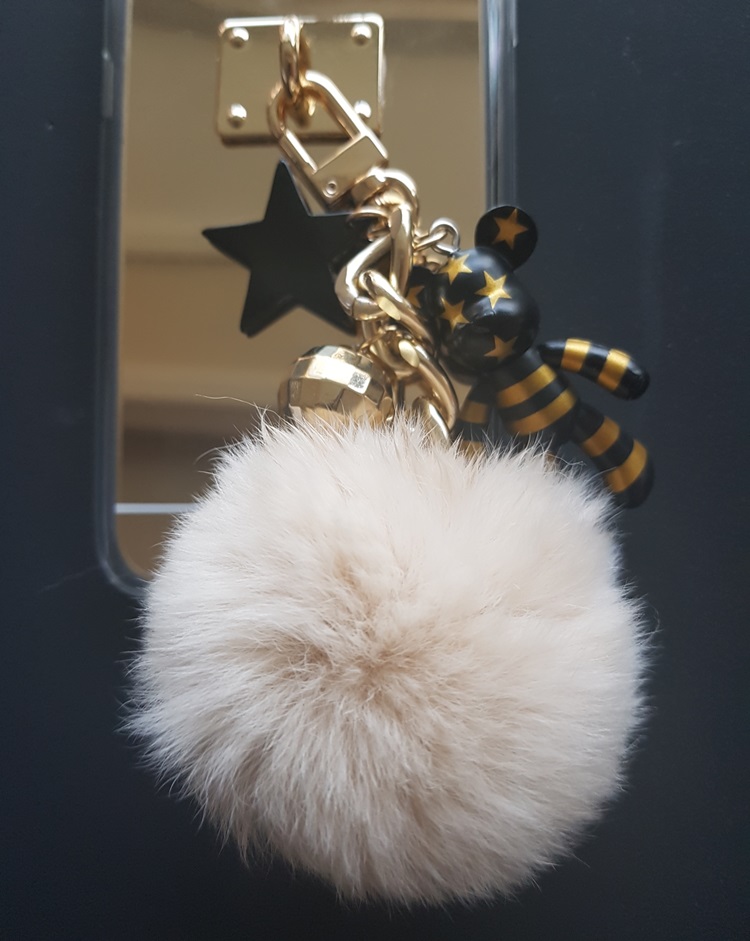 Rabbit Fleece Pepper Varex Pom Fom Bag Charm Luxur