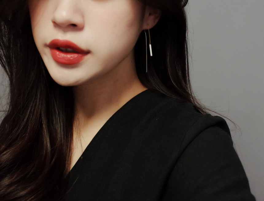 BARO Stick Metal Bar Long Drop Earrings Stylish Ch