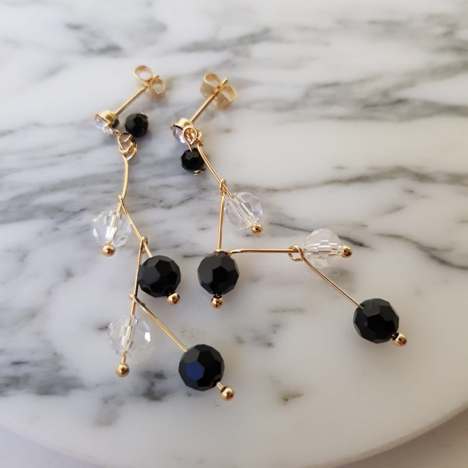 Heidi Crystal Dot Long Drop Earrings Women Loose R