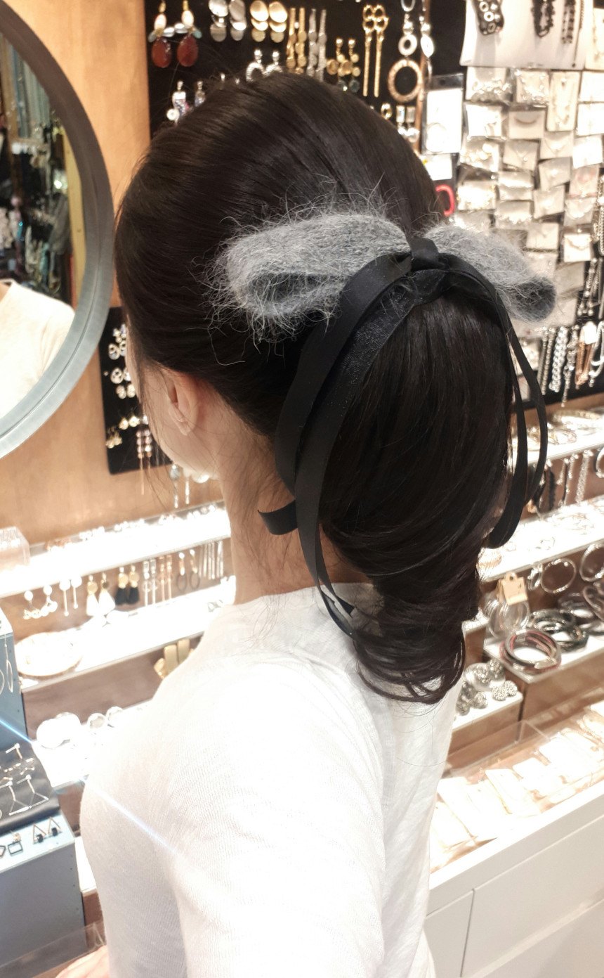 Hair Accessories Angora embroidered fabrics and ma