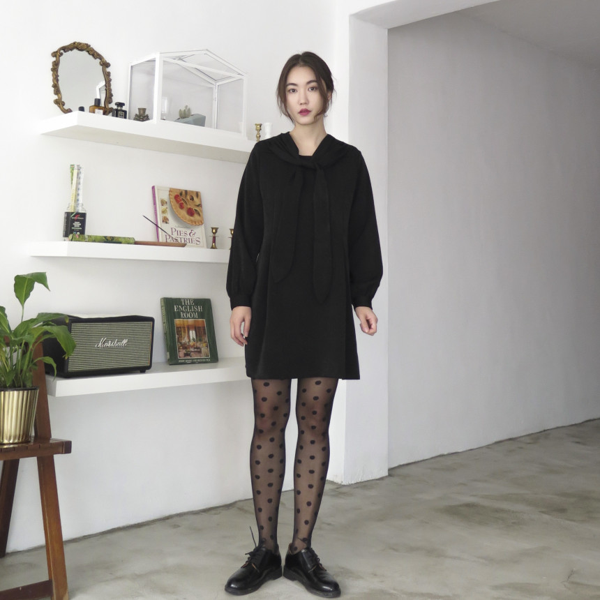 20D black dot stocking pattern see-through 20D