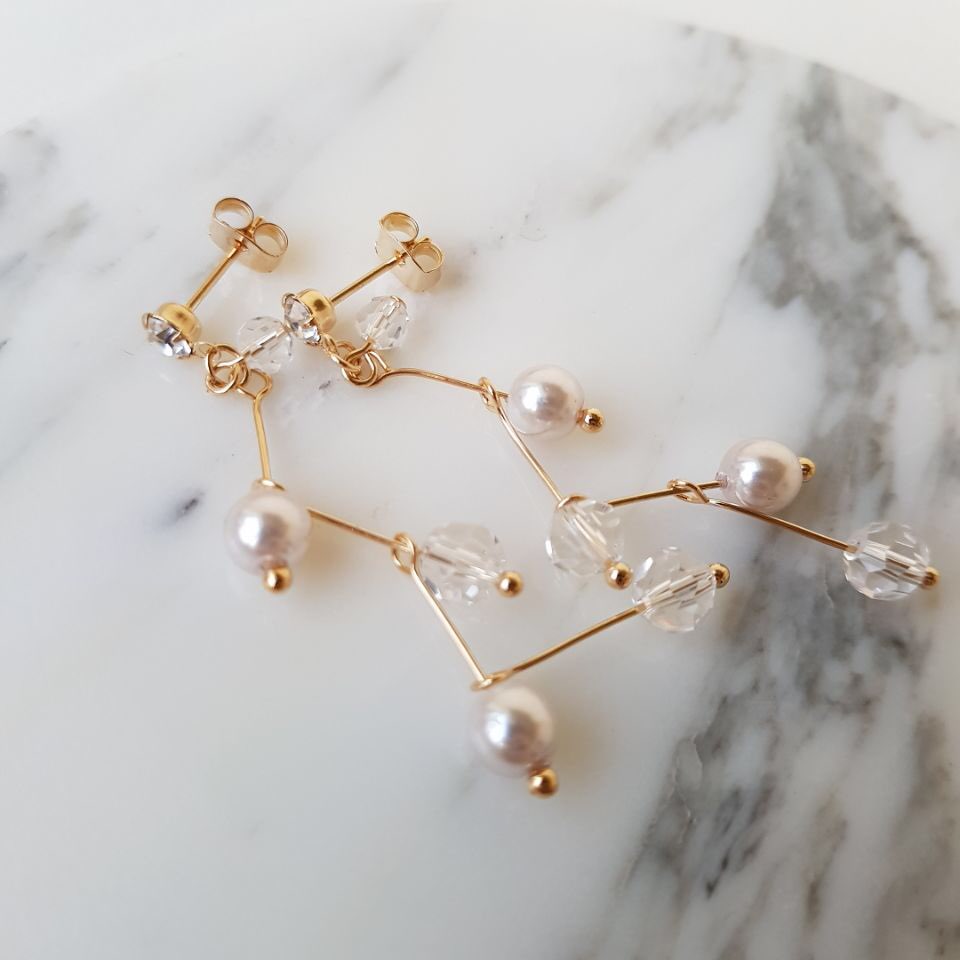 Heidi Crystal Dot Long Drop Earrings Women Loose R