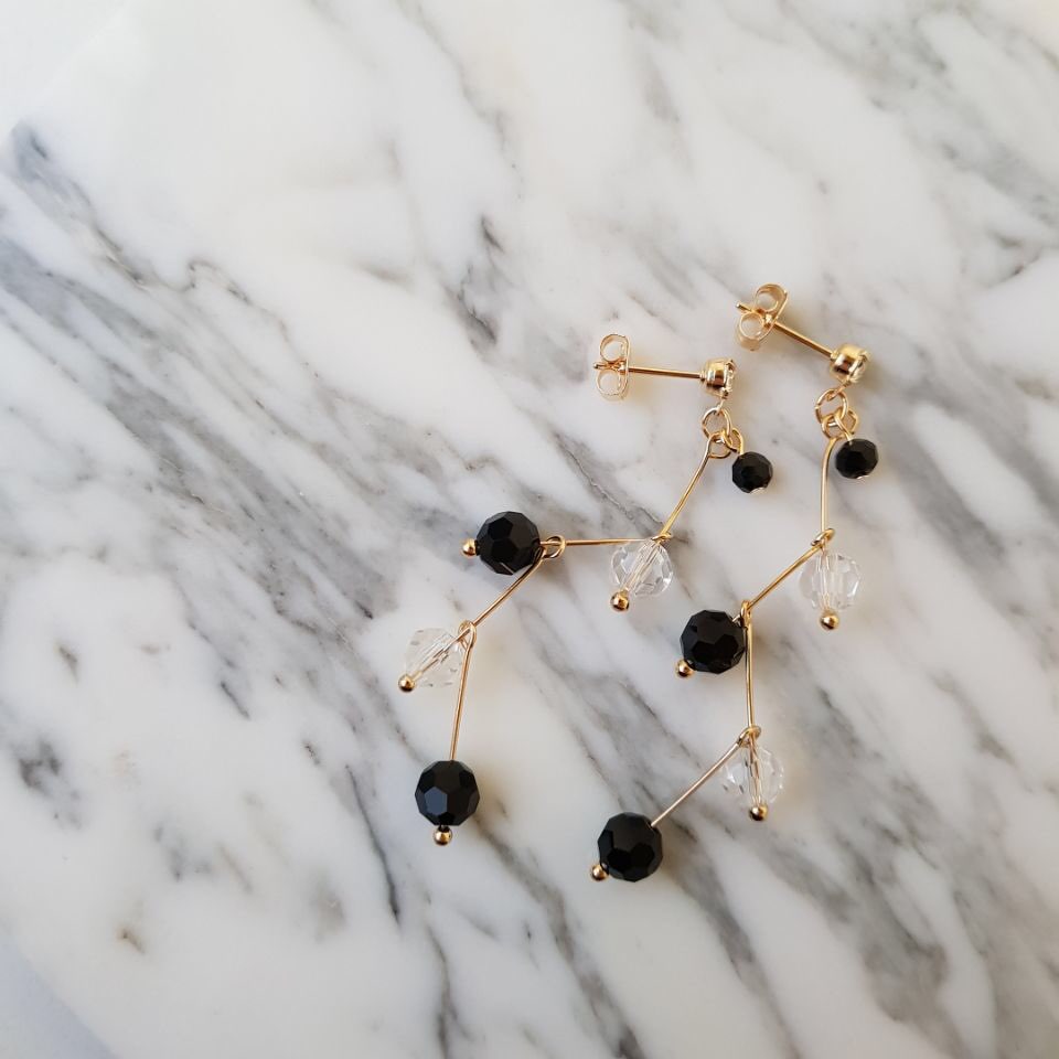 Heidi Crystal Dot Long Drop Earrings Women Loose R