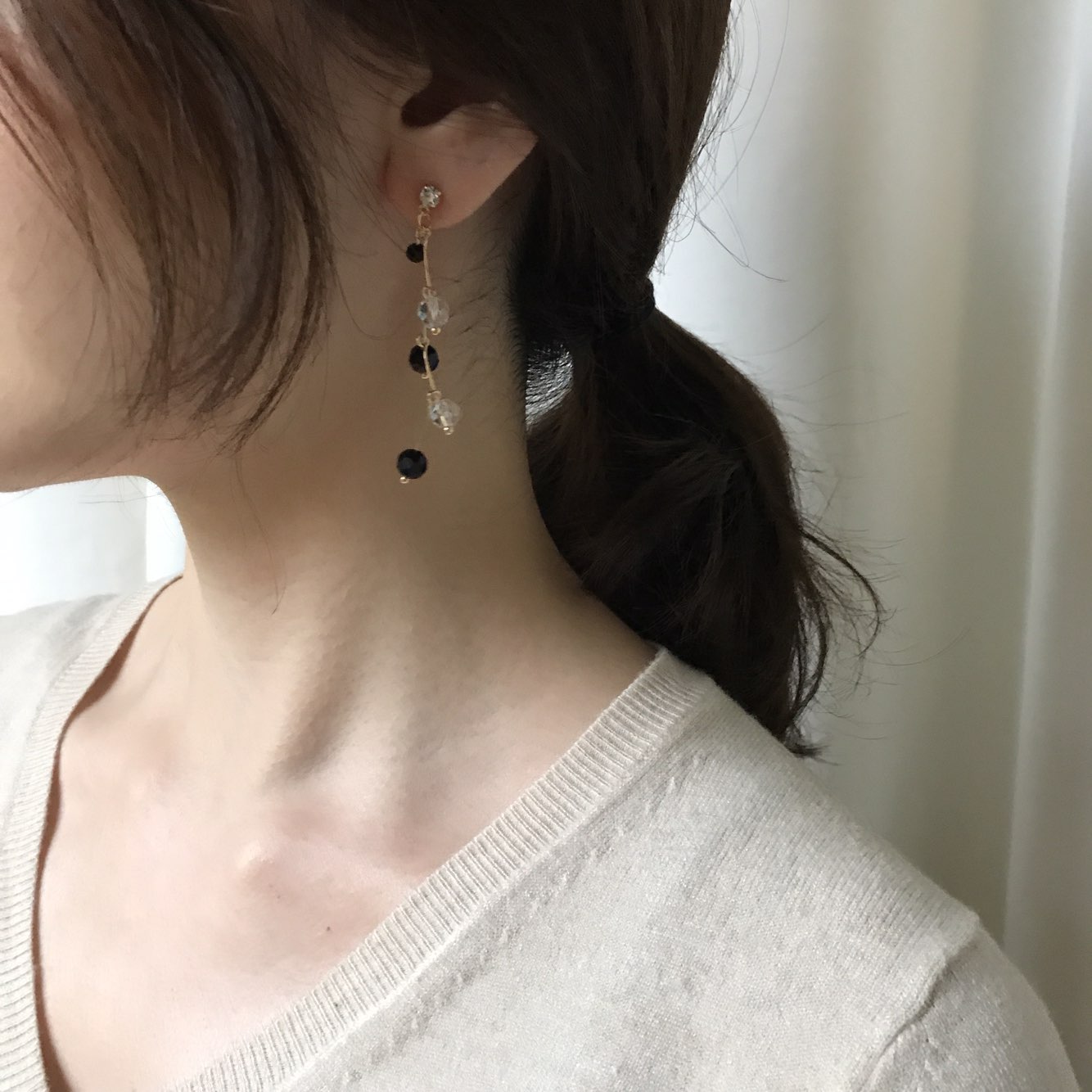 Heidi Crystal Dot Long Drop Earrings Women Loose R