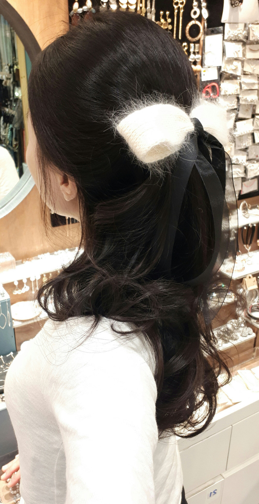 Hair Accessories Angora embroidered fabrics and ma