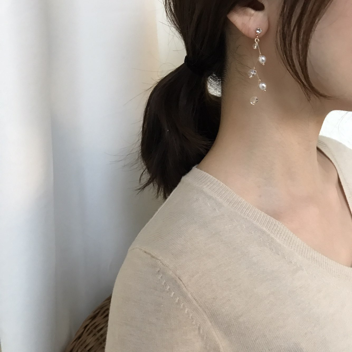 Heidi Crystal Dot Long Drop Earrings Women Loose R