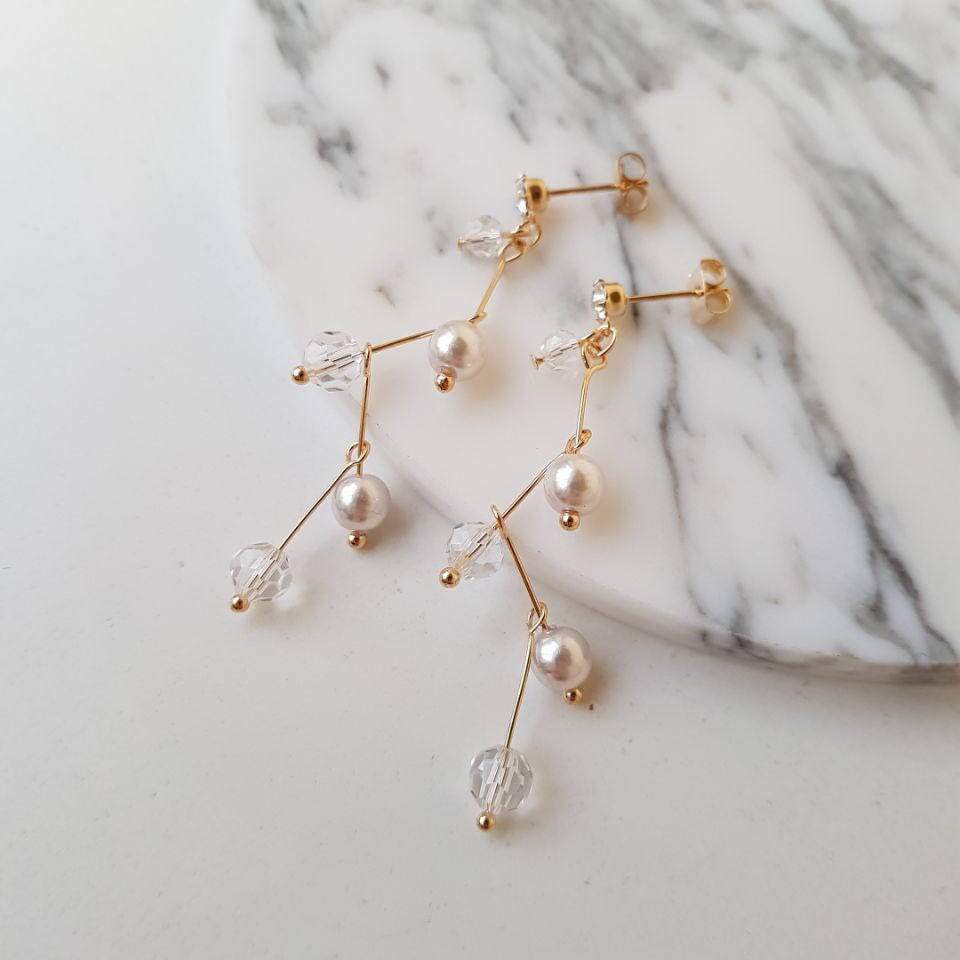 Heidi Crystal Dot Long Drop Earrings Women Loose R