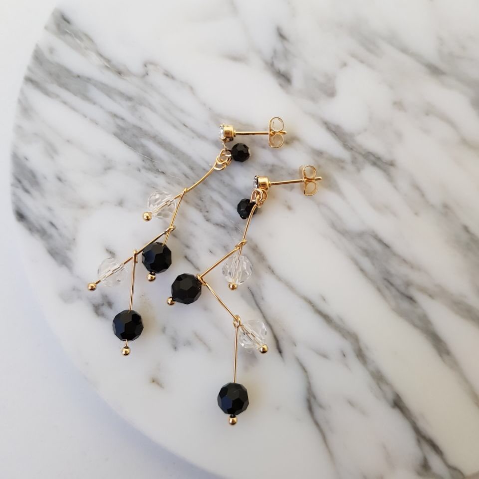 Heidi Crystal Dot Long Drop Earrings Women Loose R