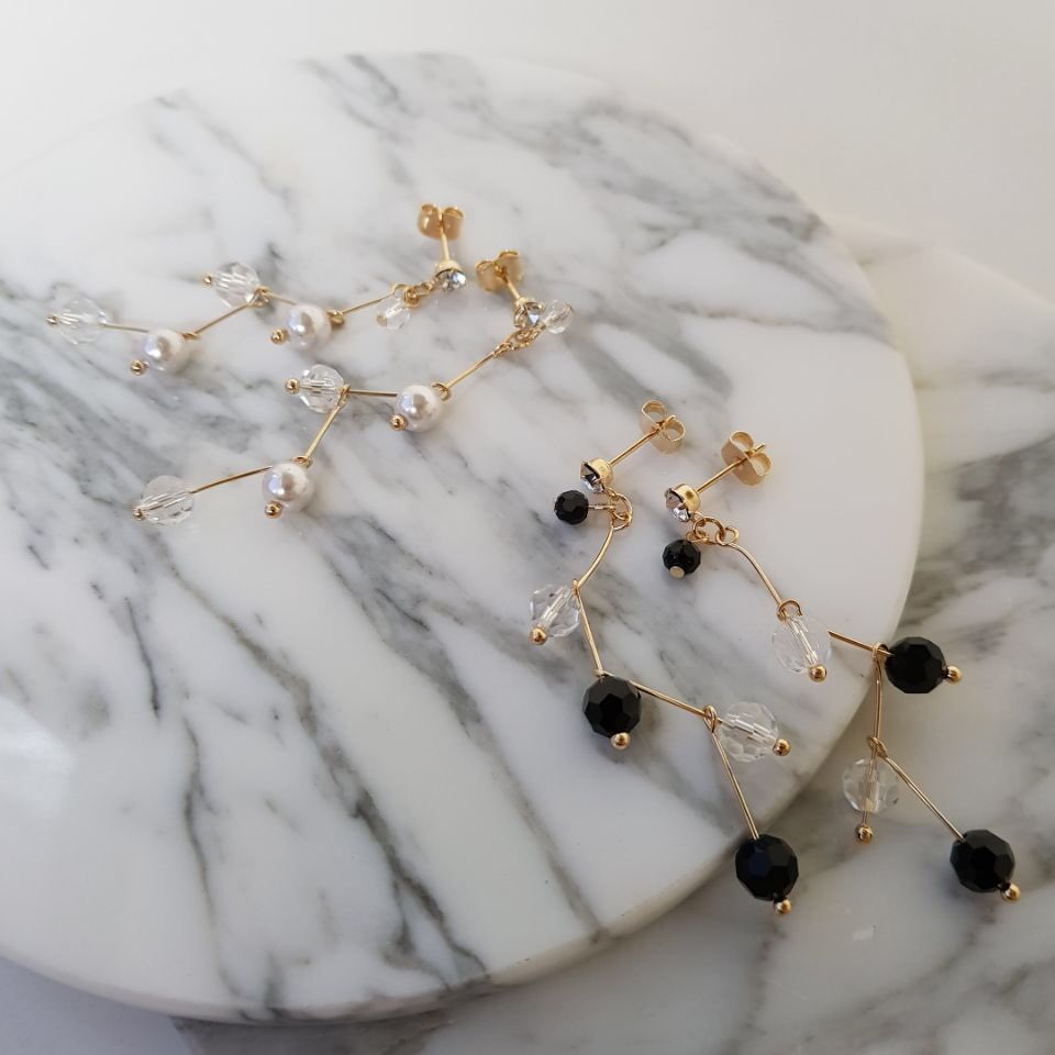 Heidi Crystal Dot Long Drop Earrings Women Loose R