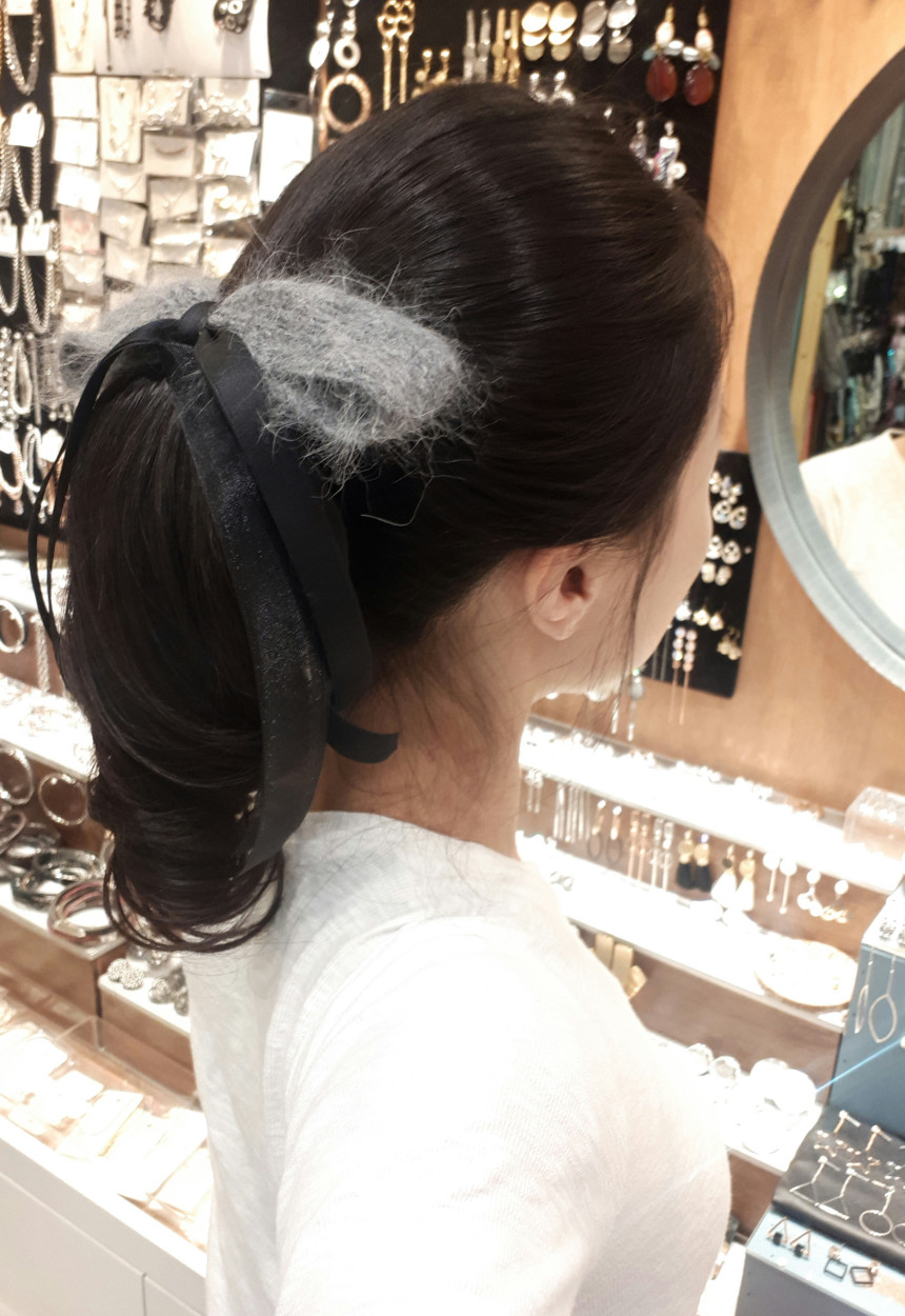Hair Accessories Angora embroidered fabrics and ma