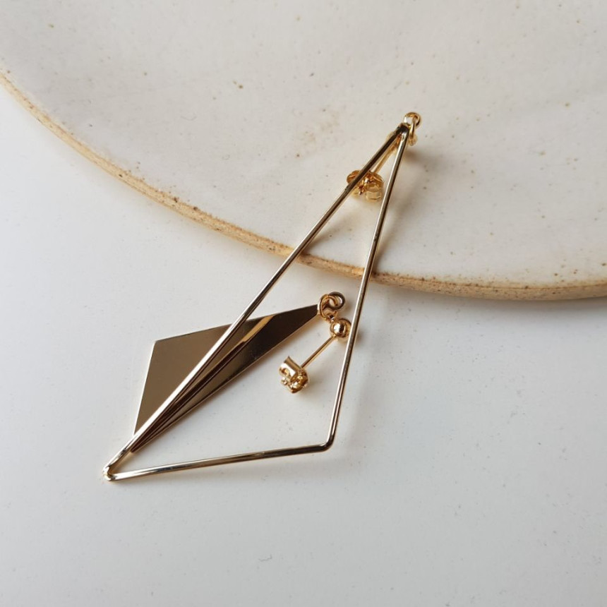 Delight Trigonometry Drop Earring 3color Luxury Lo