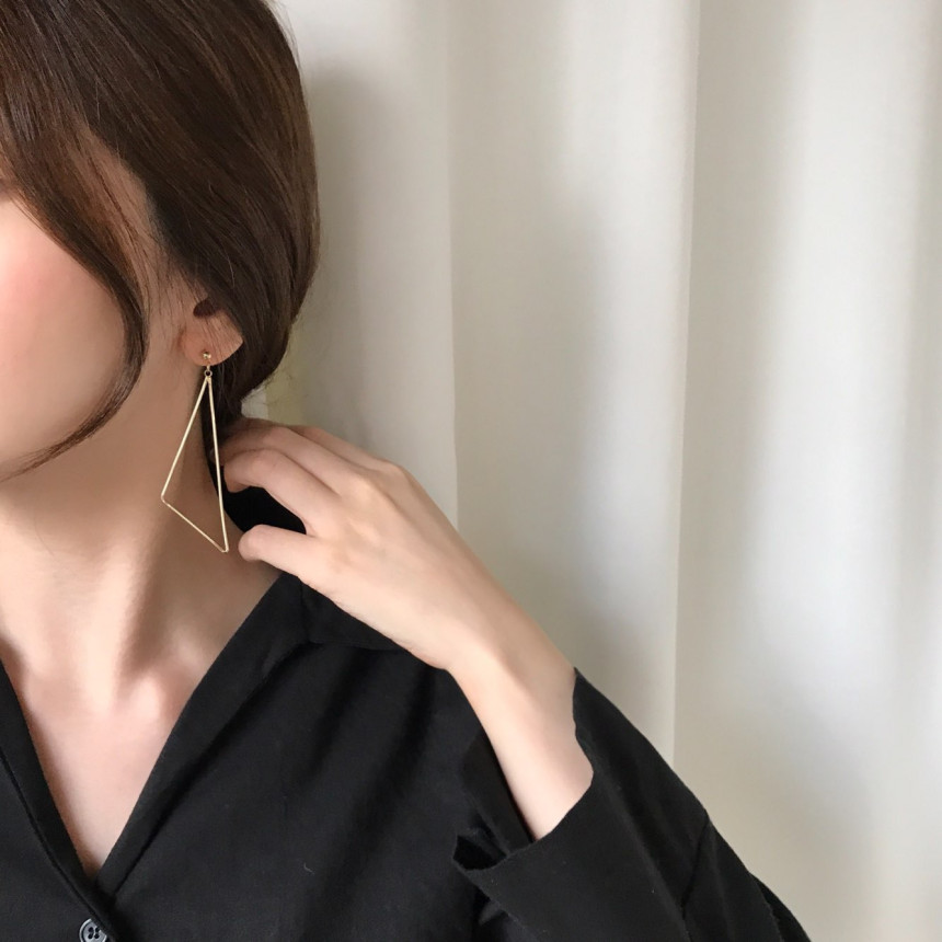 Delight Trigonometry Drop Earring 3color Luxury Lo