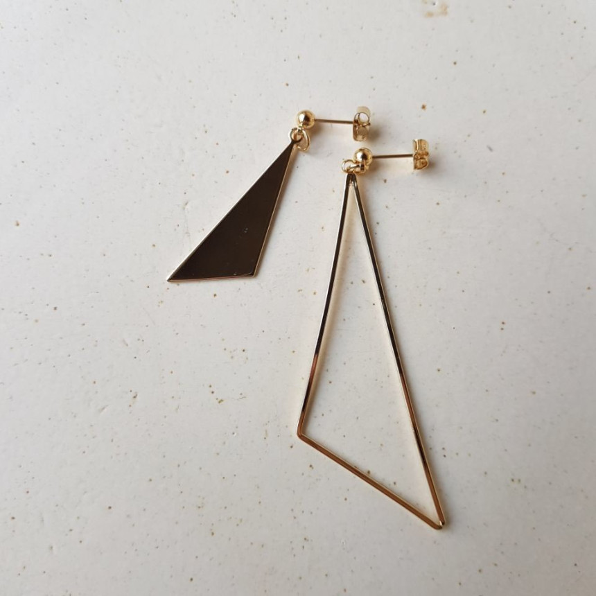 Delight Trigonometry Drop Earring 3color Luxury Lo