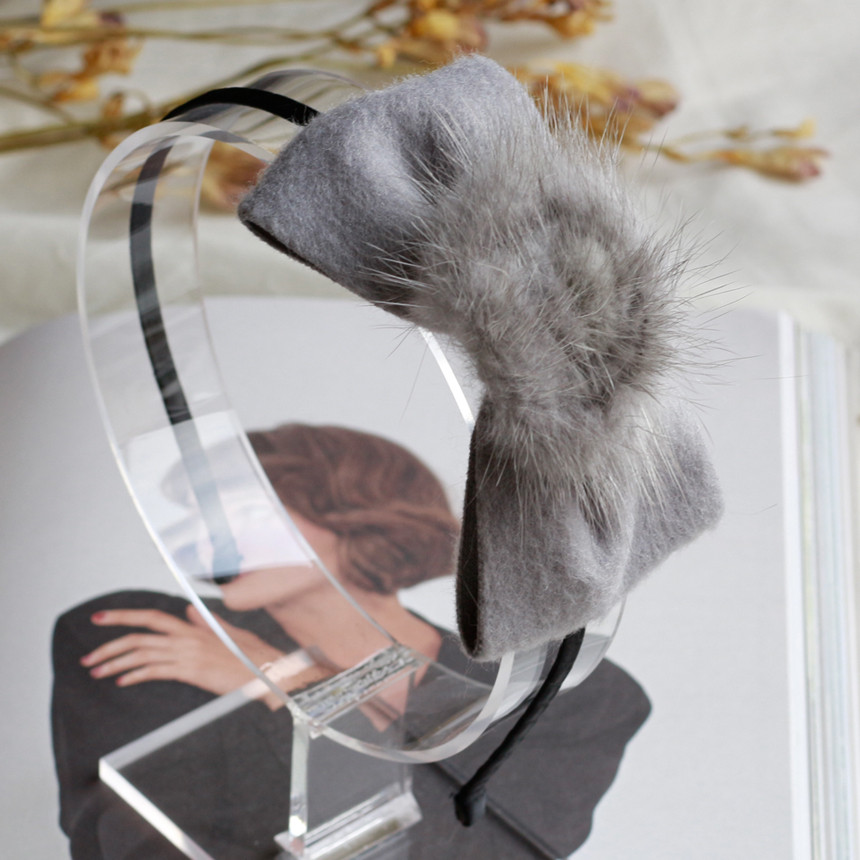 Hair Accessories Mink headband on ribbon Race hair