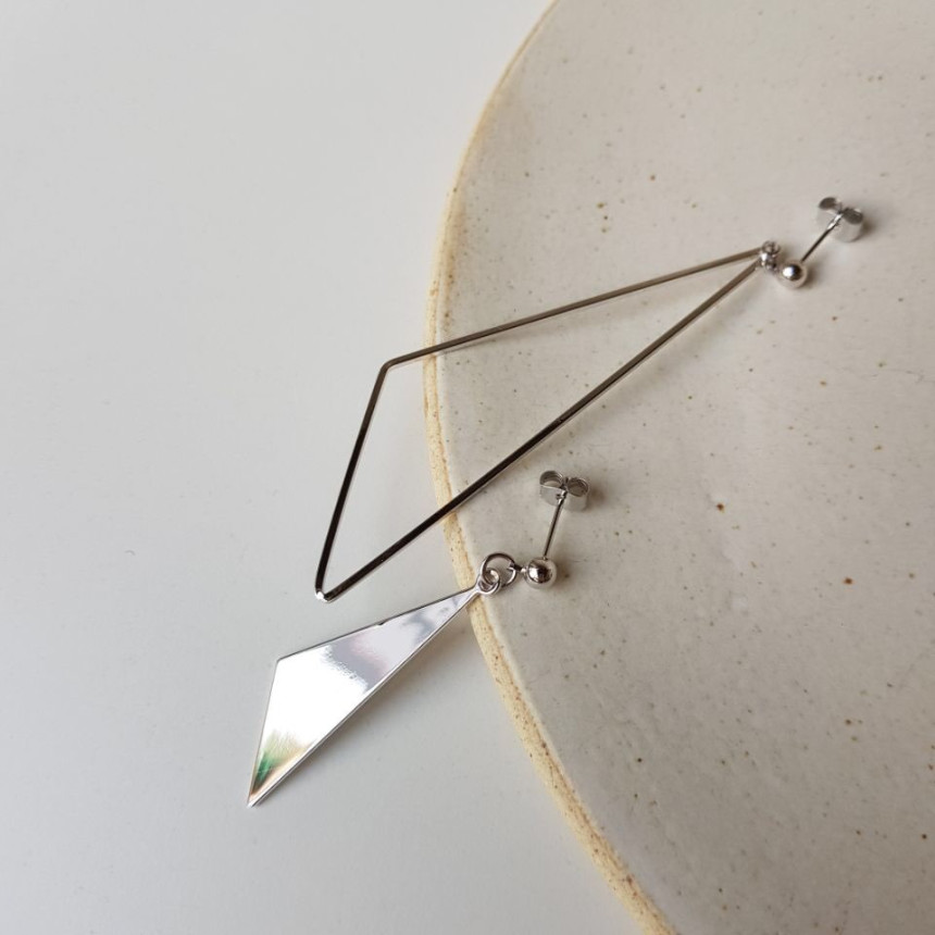 Delight Trigonometry Drop Earring 3color Luxury Lo