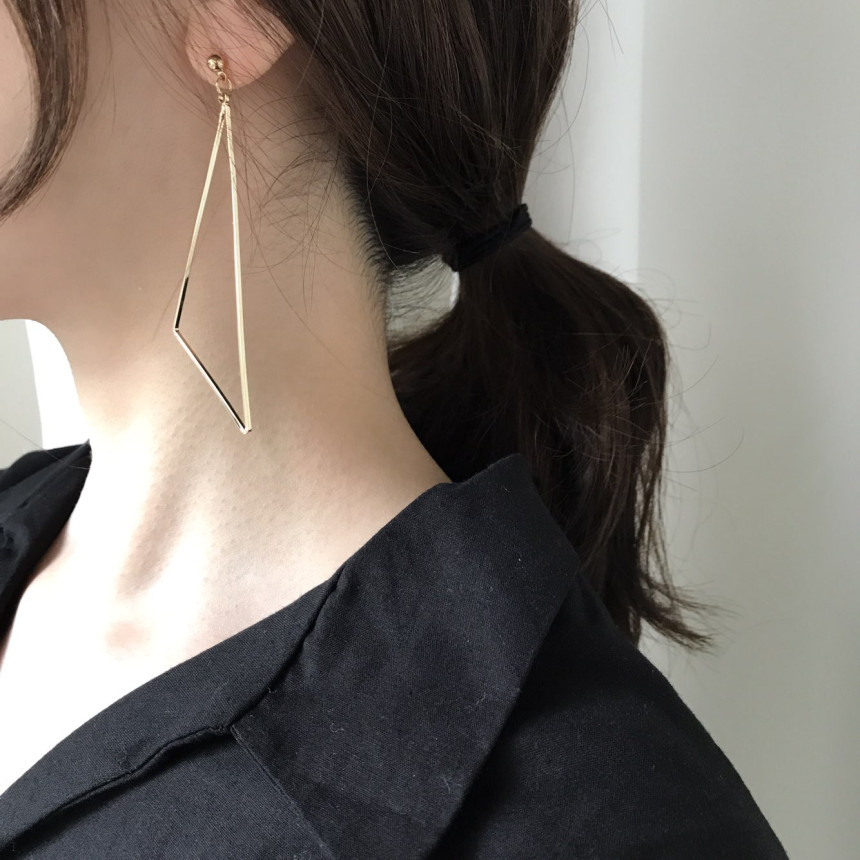 Delight Trigonometry Drop Earring 3color Luxury Lo