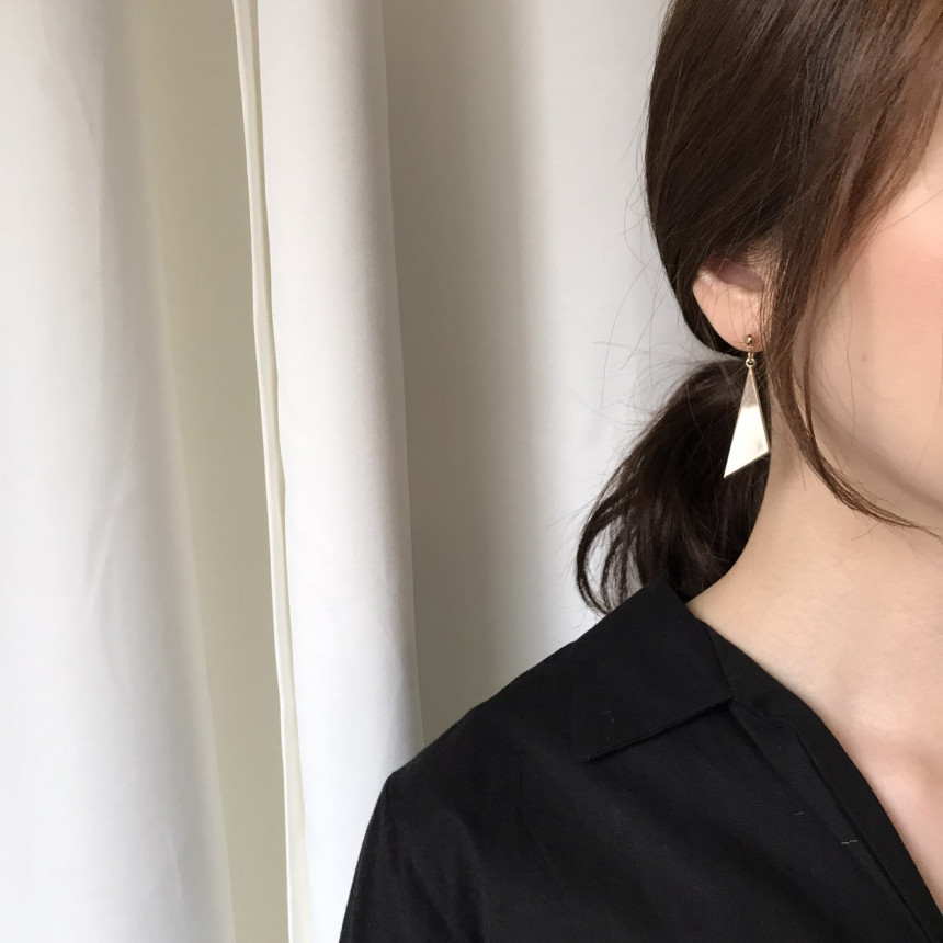 Delight Trigonometry Drop Earring 3color Luxury Lo