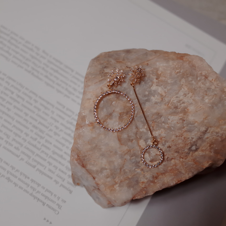 Shinestar Round Stone Chongming Silver Earrings St