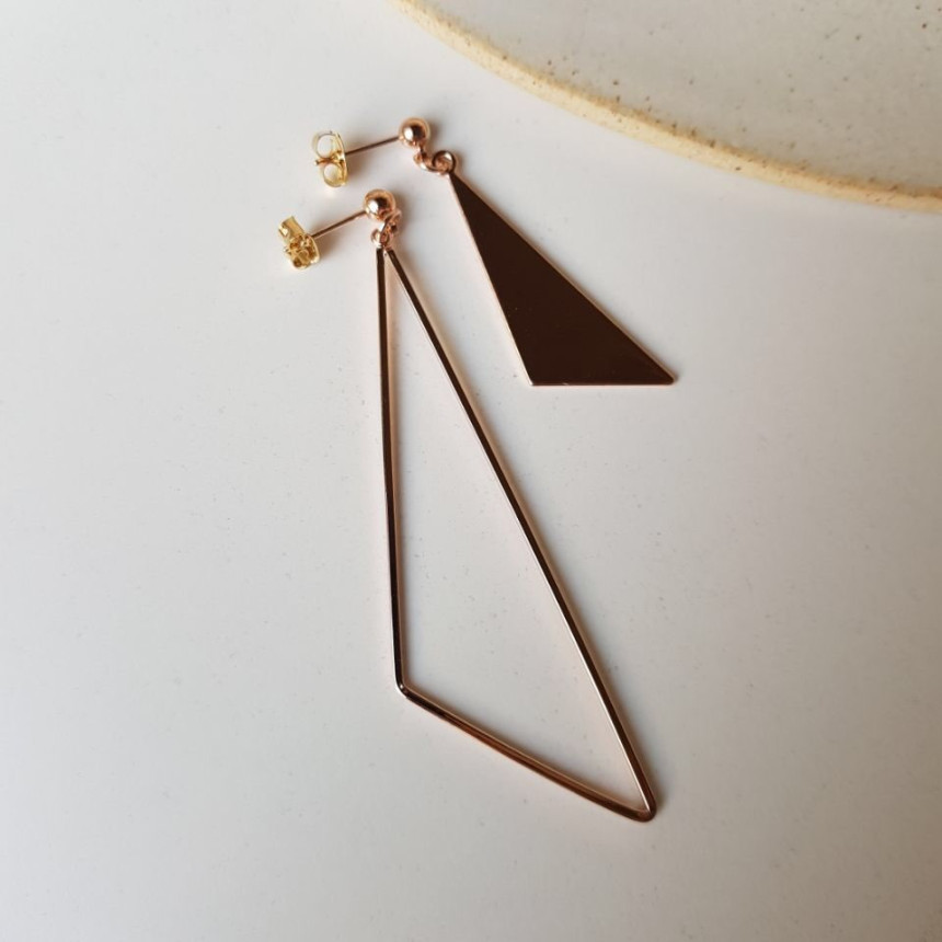 Delight Trigonometry Drop Earring 3color Luxury Lo