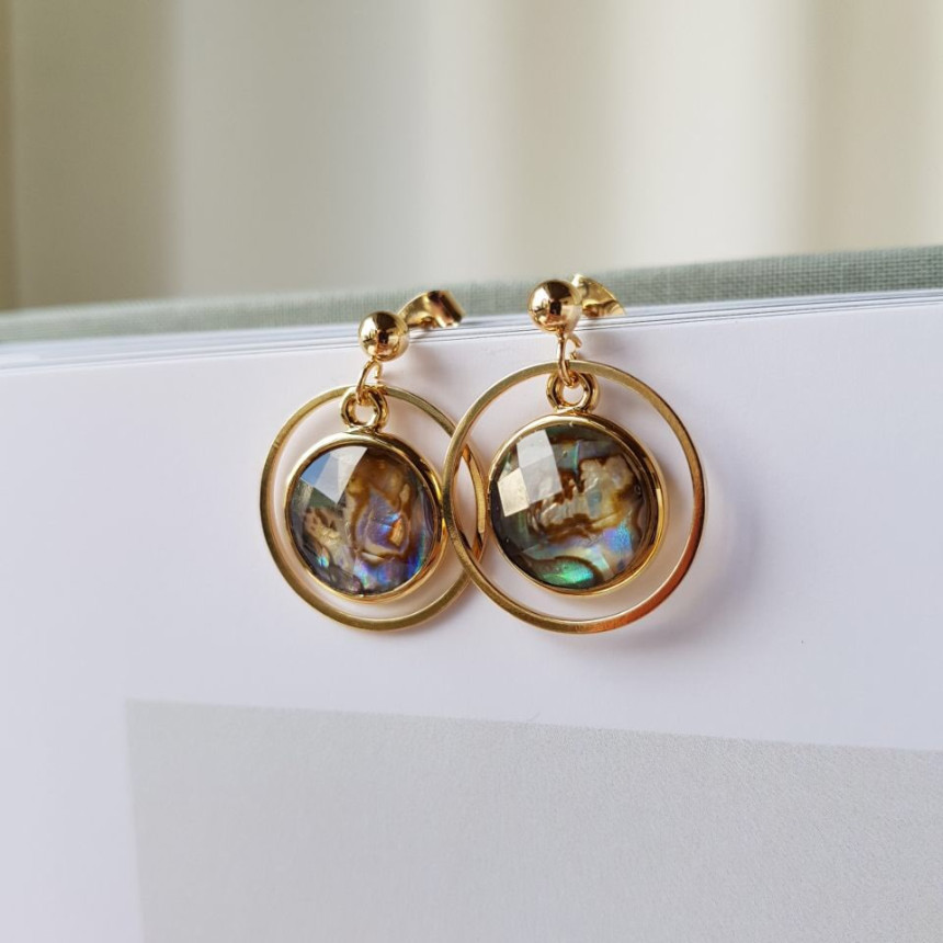 <b><p>Riju circle Mother-Daughter Drop Earrings</p></b><b><p>リージュ サークル 螺鈿 ドロップイヤリング 洗練された ナチュラルな 優雅に ゴャスなムード</p></b><br /><br /><p align='center'>