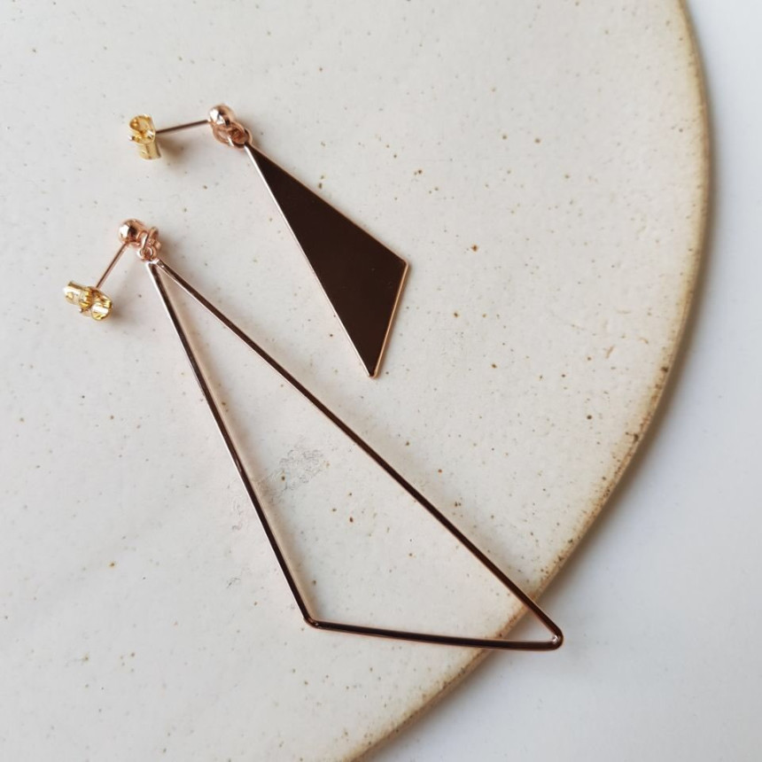 Delight Trigonometry Drop Earring 3color Luxury Lo