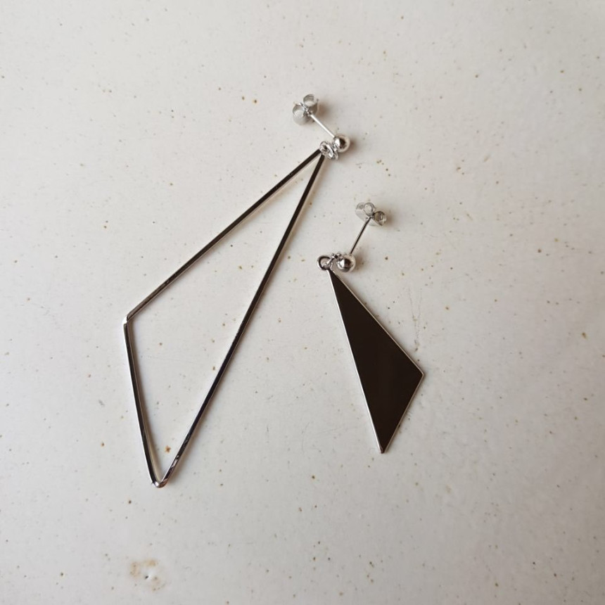Delight Trigonometry Drop Earring 3color Luxury Lo