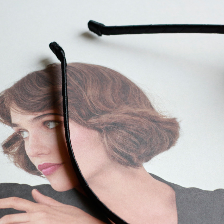 Hair Accessories Mink headband on ribbon Race hair