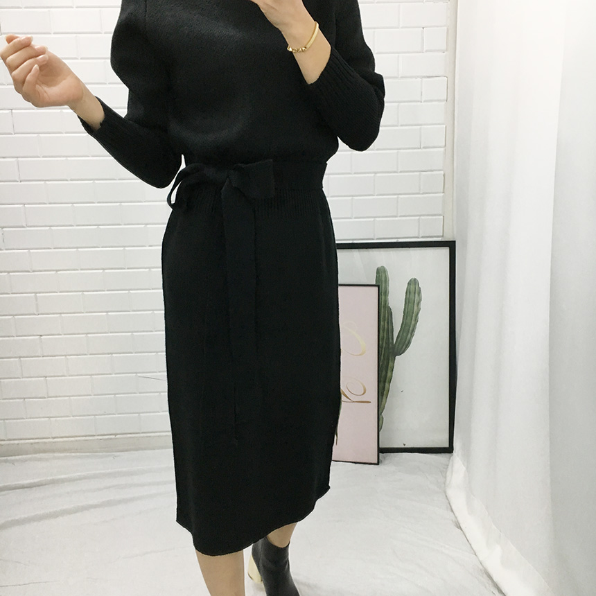 Daily knit dress Winter tight feminine wedding gue