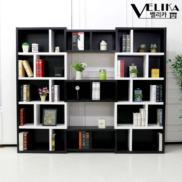 미로 5단 블럭형 책장 책꽂이 서재 학원 매장 6컬러