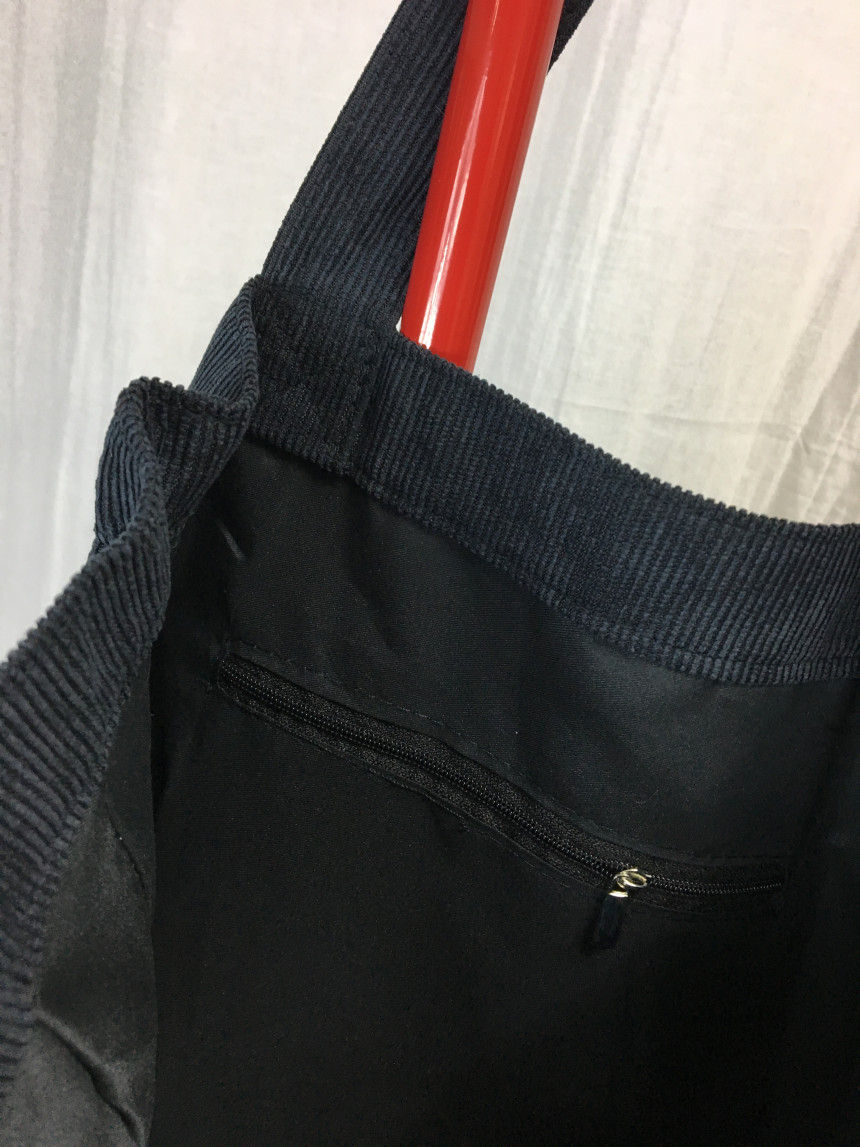 TOTE ECO SHOPPING TRAVEL box corduroy eco bag 2col