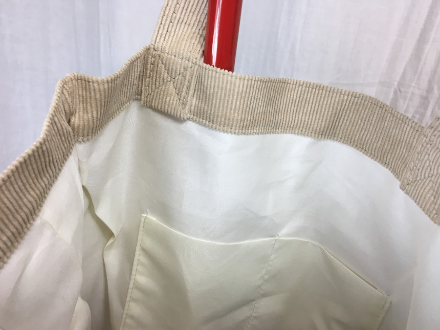 TOTE ECO SHOPPING TRAVEL box corduroy eco bag 2col