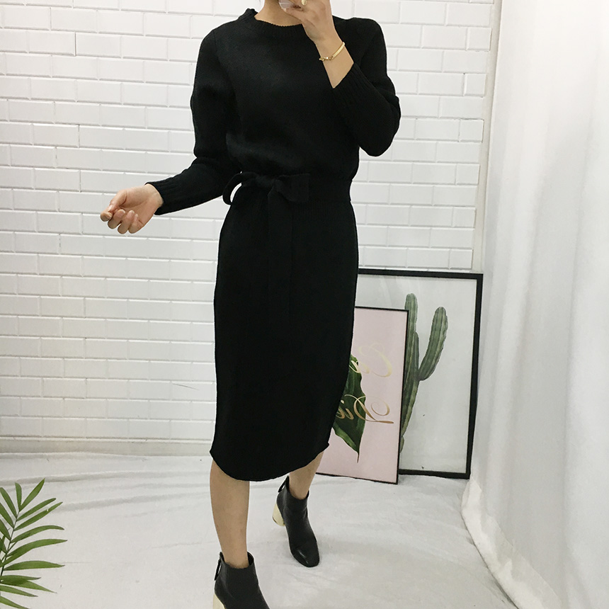 Daily knit dress Winter tight feminine wedding gue