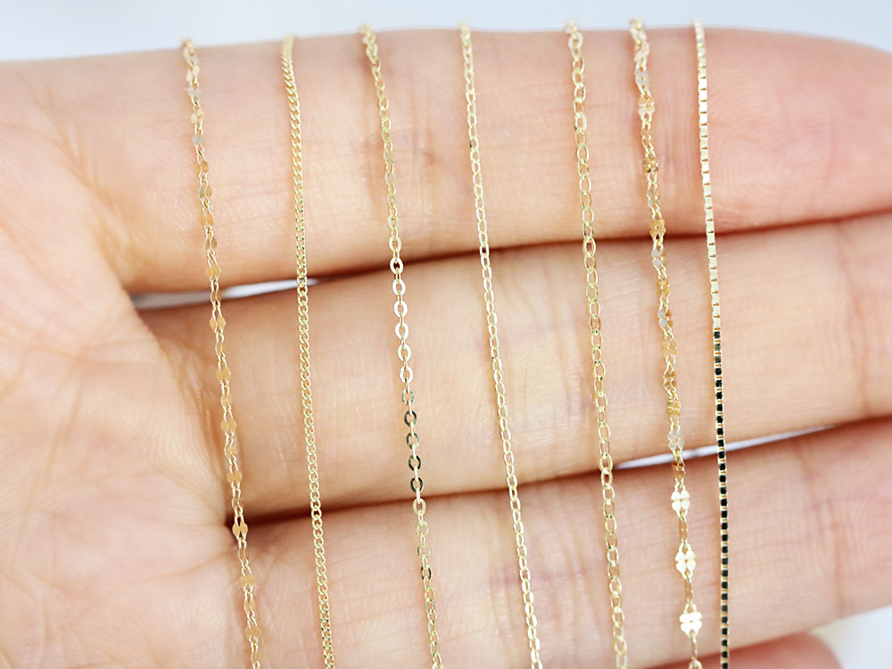14K daily necklace chain 7 species 14k rose gold f