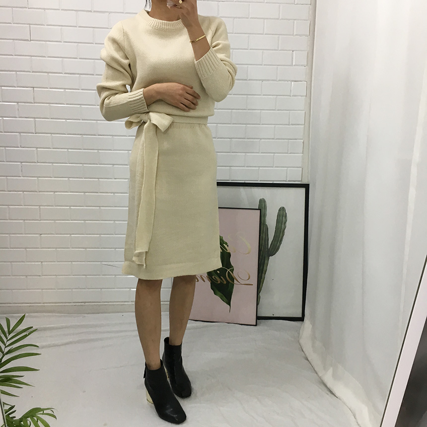 Daily knit dress Winter tight feminine wedding gue