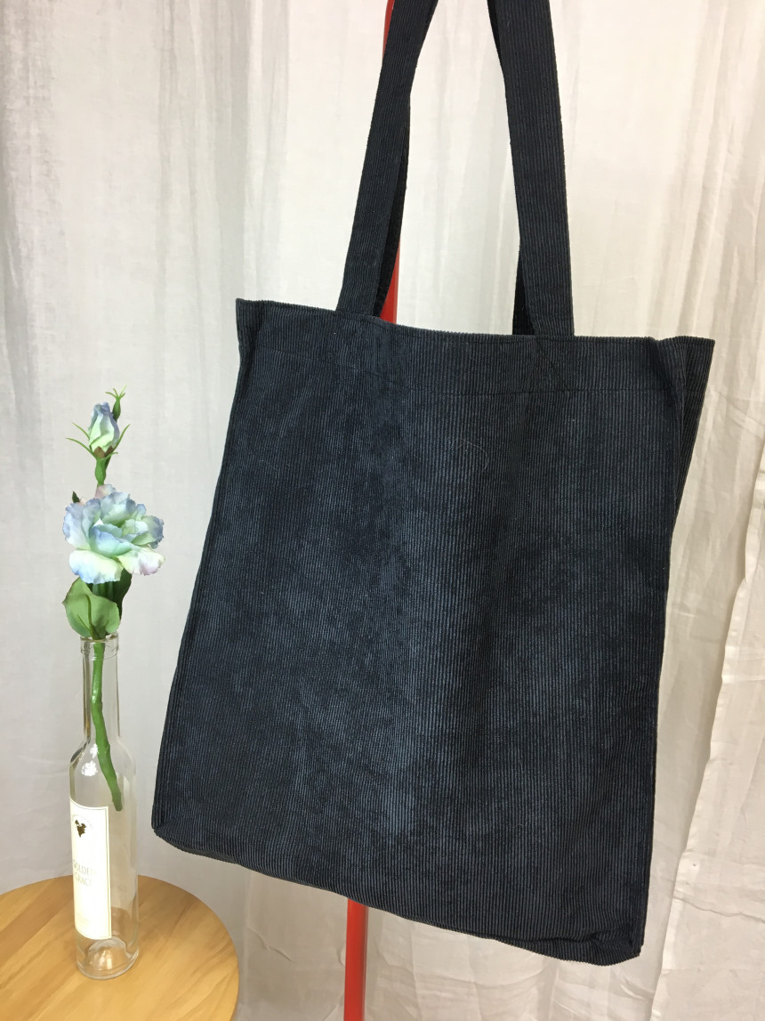 TOTE ECO SHOPPING TRAVEL box corduroy eco bag 2col