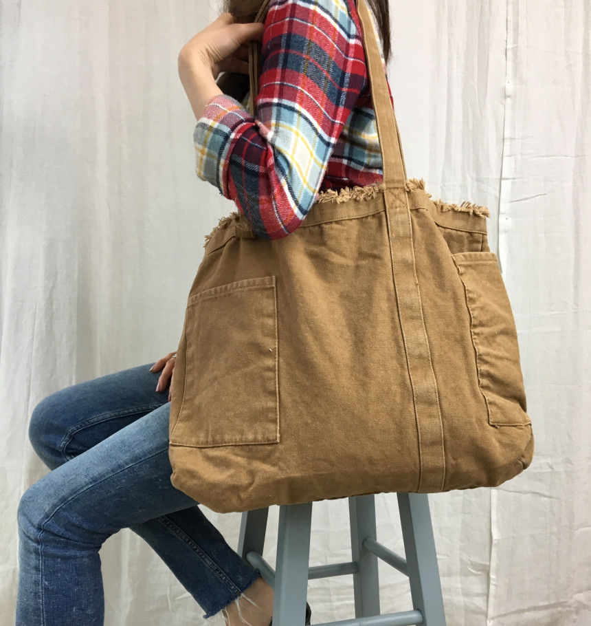 Pocket Canvas Eco Bag Vintage Bags Bigbag Travel A