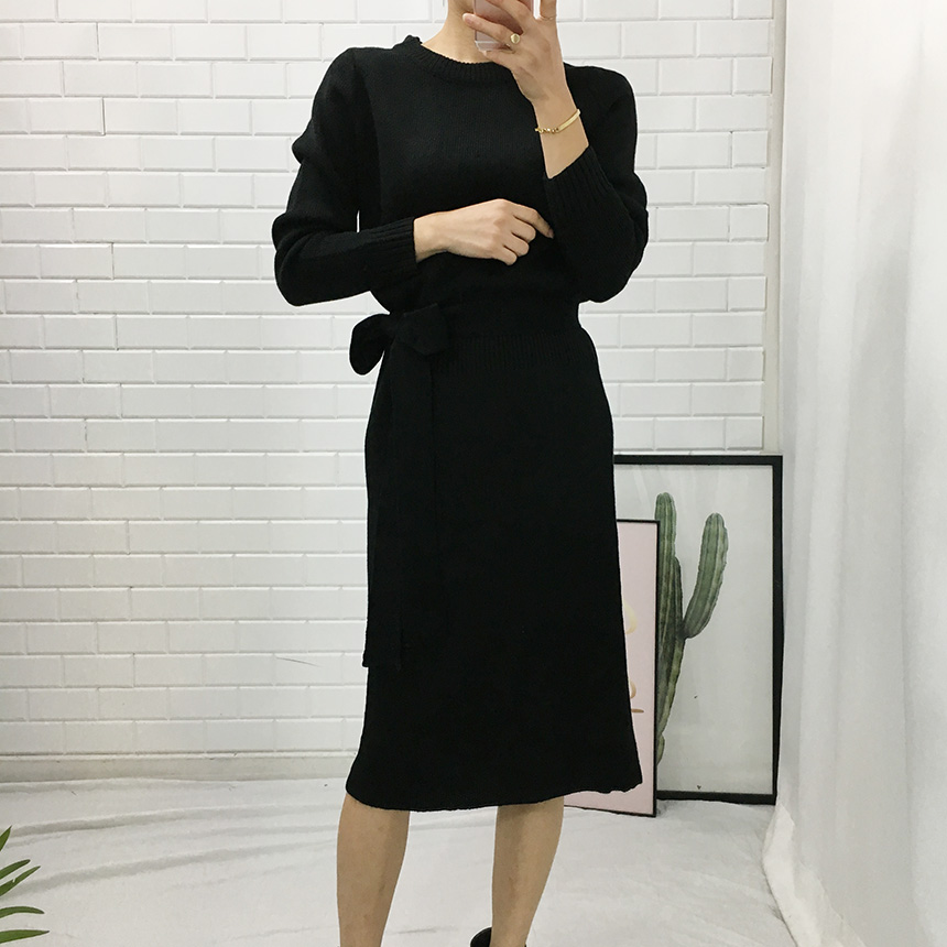 Daily knit dress Winter tight feminine wedding gue