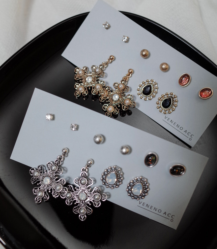 Bulliant 10SET Point Earrings Stylish Chic Unique 