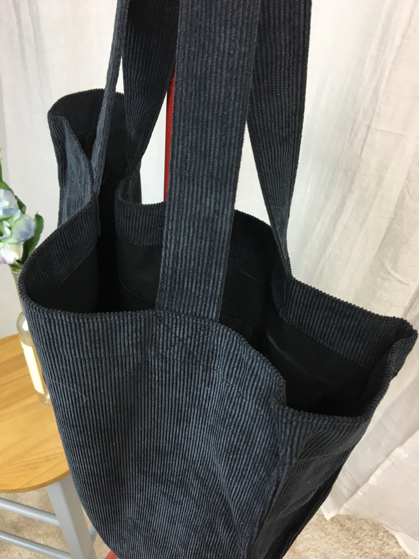 TOTE ECO SHOPPING TRAVEL box corduroy eco bag 2col