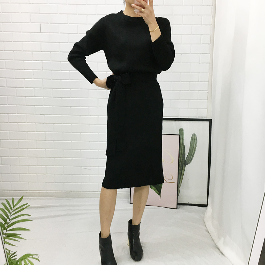 Daily knit dress Winter tight feminine wedding gue