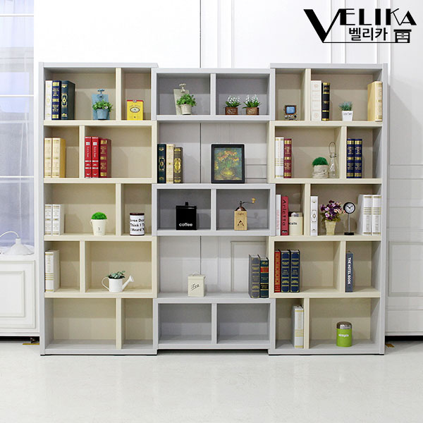 미로 5단 블럭형 책장 책꽂이 서재 학원 매장 6컬러