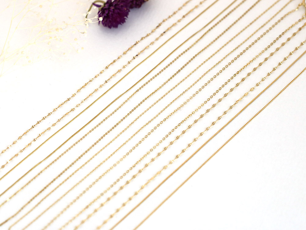 14K daily necklace chain 7 species 14k rose gold f