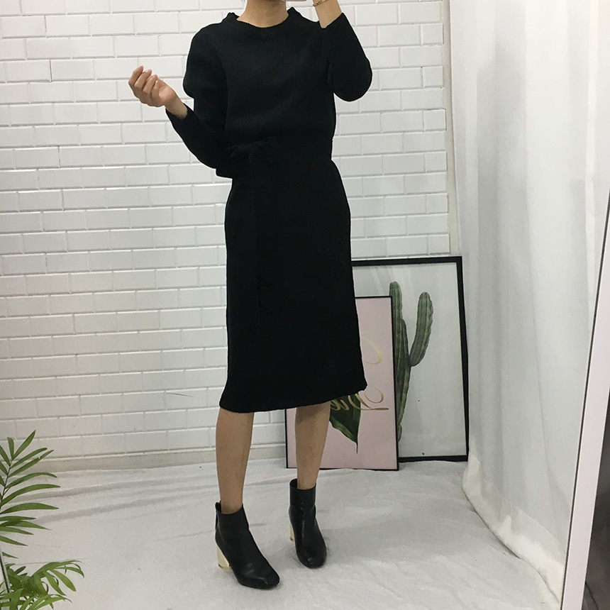 Daily knit dress Winter tight feminine wedding gue