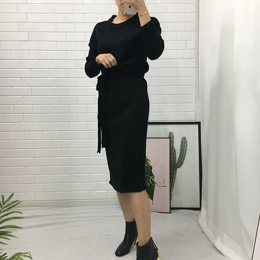 Daily knit dress Winter tight feminine wedding gue