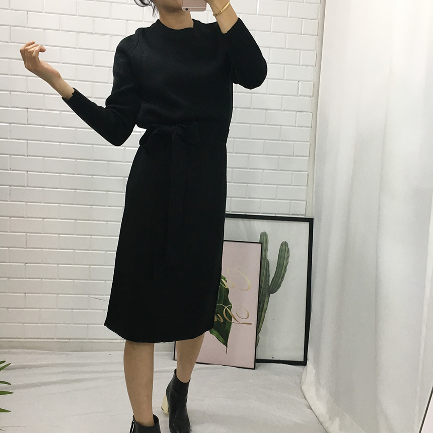 Daily knit dress Winter tight feminine wedding gue