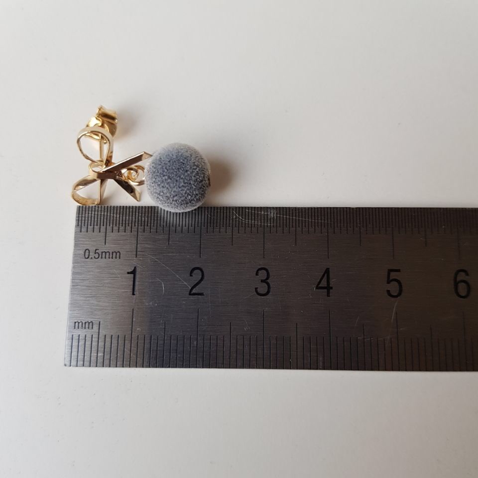 Belly Ribbon Pom-Form Velvet Mini Earrings 4color