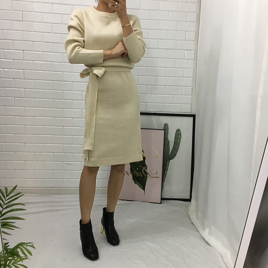 Daily knit dress Winter tight feminine wedding gue